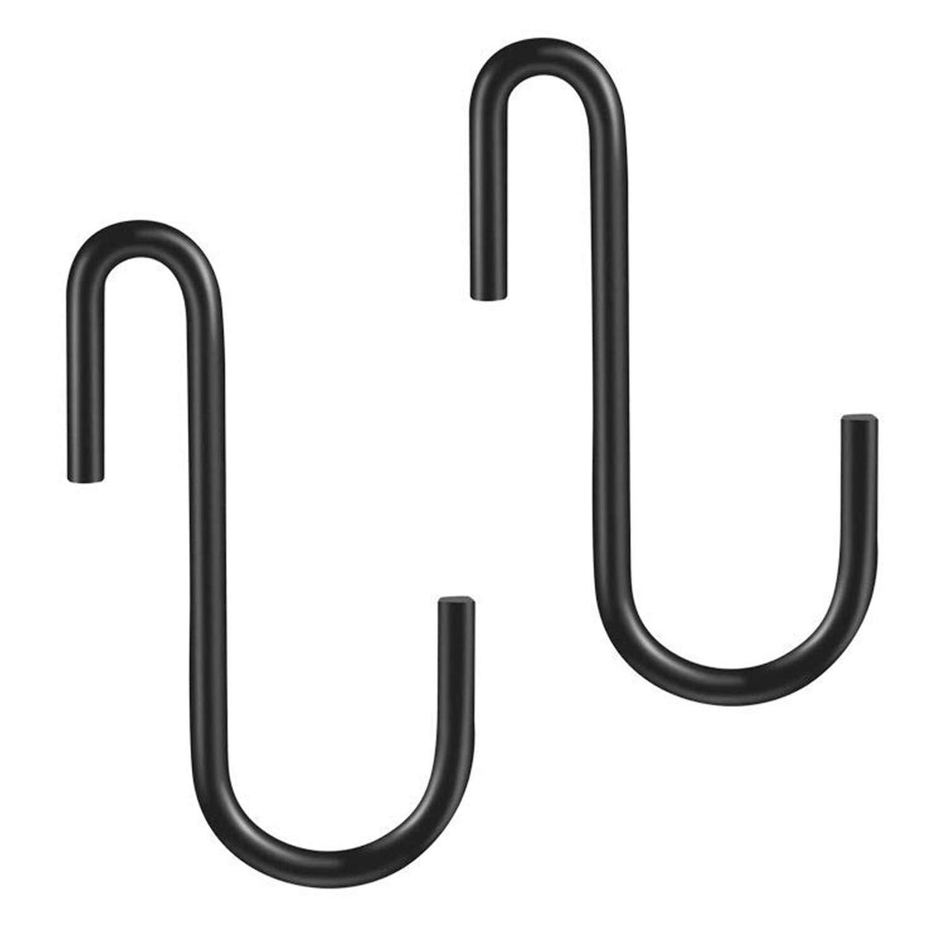 YourGift 10 Pack Heavy Duty S Hooks Black S Shaped Hooks Hanging Hangers Hooks for Kitchen, Bathroom, Bedroom and Office: Pan, Pot, Coat, Bag, Plants(10 Pack/S Hook/Black/2.4
