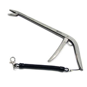 Sam's Fishing 11" Stainless Steel Hook Remover Fish Clip With 6" Spring Stretchy Coil Cord