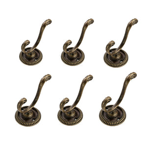 6 Pieces Vintage Coat Hooks Wall Mounted Hooks Decorative Wall Coat Hanger for Towel Coat Hat Key with 12 Pieces Screws