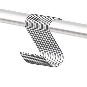 Feeko Stainless Steel S Hooks,S Shaped Hook for Hanging Heavy Duty Metal Butcher Meats,Organizing Utensils,Pots and Pans,Jewelry,Belts,Closets 10PCS