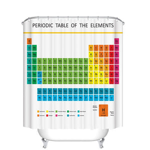 Fangkun Custom Shower Curtain Periodic Table of Chemical Elements - Waterproof Polyester Fabric Bath Curtains Decor Set - 12pcs Shower Hooks - 72 x 72 inches