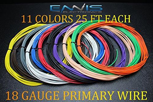 18 Gauge Wire 275 Ft Ennis Electronics 25 Ft Rolls Primary Remote Hook Up Awg Copper Clad 11 Rolls