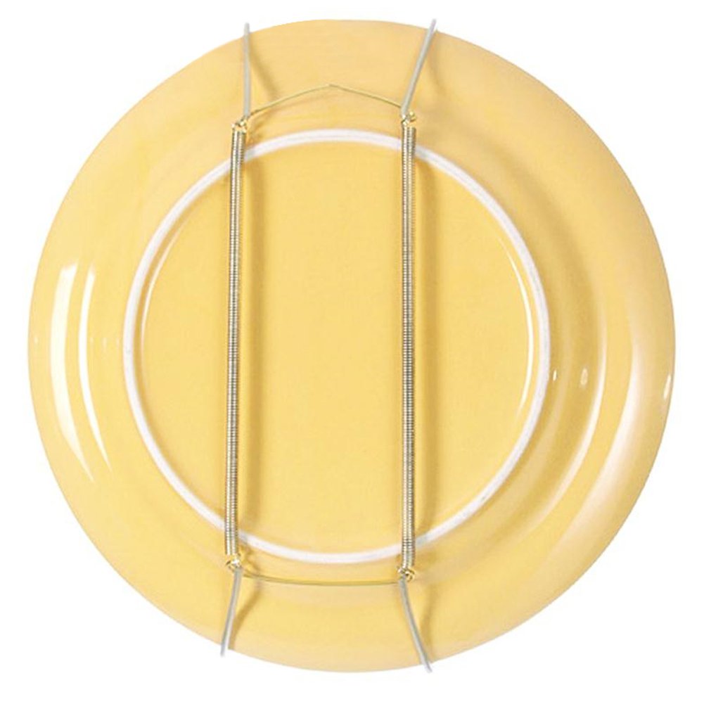 Plate Hanger with Tip Protectors for the Wall Display, 8'' to 14'' Invisible Spring Wire Expandable Dish Holders Display Metal Hanger Hook for 7.8