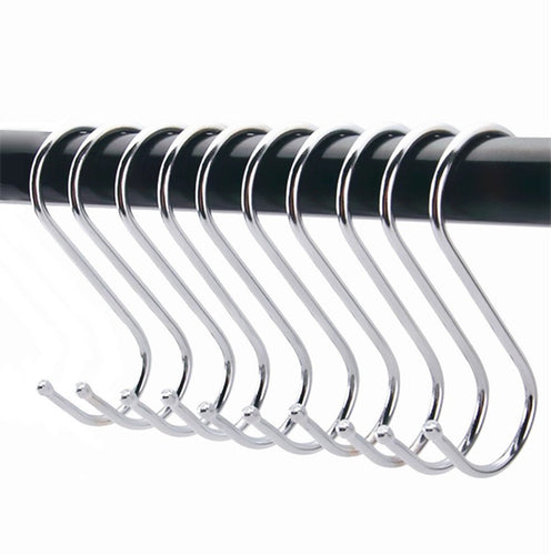 10 Pack Stainless Steel S-Shaped Hooks - 2.64