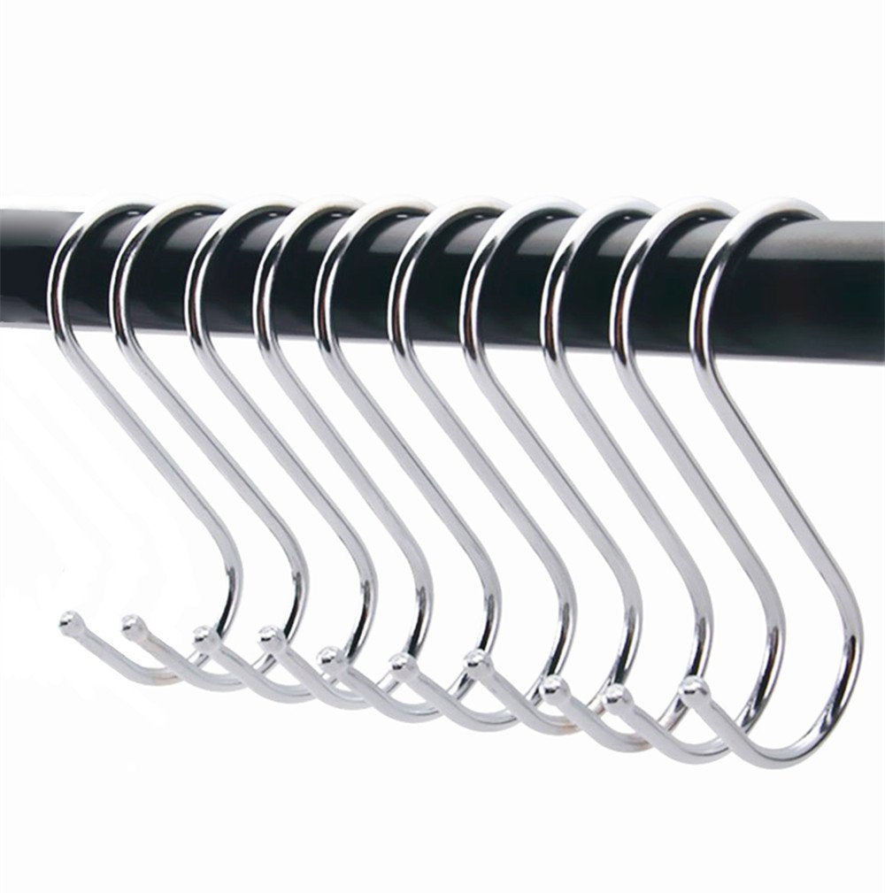 10 Pack Stainless Steel S-Shaped Hooks - 2.64