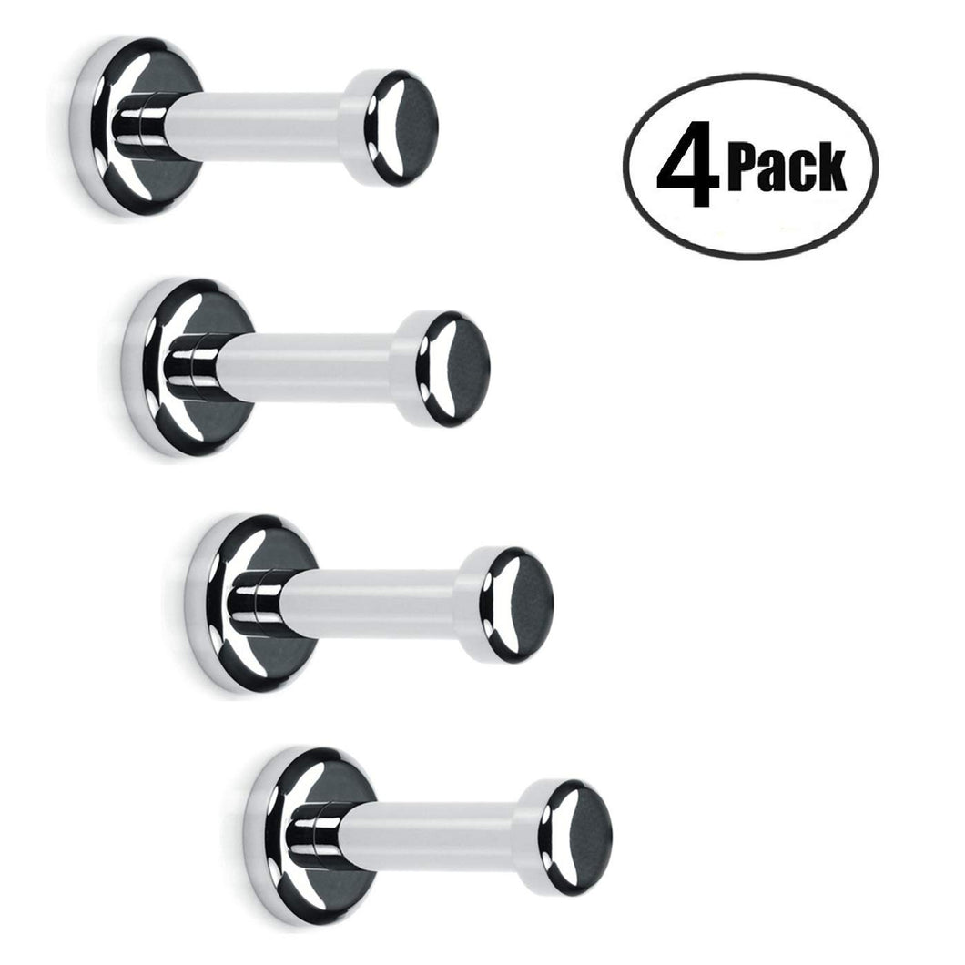 Brass Towel Robe Hook Coat Clothes Wall Mounted Hanger for Bathroom, Kitchen, Garage, Bedroom, Living room, Fitness room, Office (8 Pack Polished Chrome)