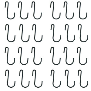 HUJI S-Shaped Hanging Hooks for Kitchenware Pots Pans Utensils (Set of 6, Black Iron S-shaped Hooks)