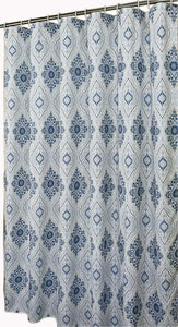 Welwo Bathroom Shower/showertub Waterproof Curtain Washable with Hooks Curtain for bathroomshower/showertub - Standard 72" x 72", Blue-White Paisley