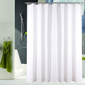 Luunaa Polyester Fabric Shower Curtain with Hooks, 72x80-White