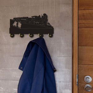 Modern Creative Steam Train Key Hanger Key Hooks Rack Hole in The Wall Gang Decorative Robe Towel Wall Hooks Coat Hooks Coat Hanger