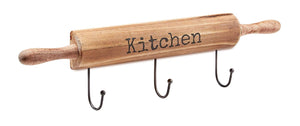 AdirHome Kitchen Utensil & Pot Hook Rack (Wood)