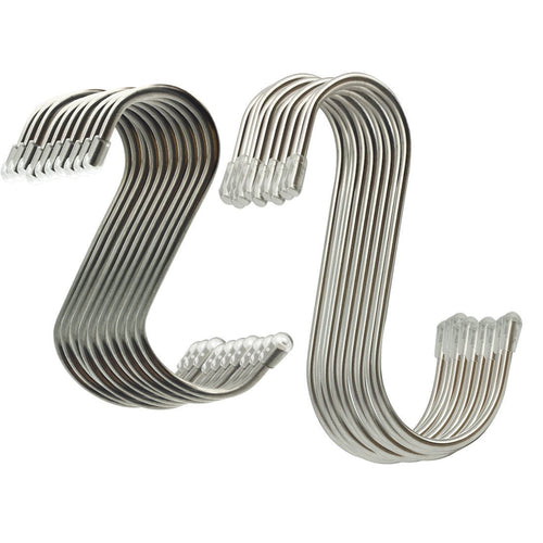 20 Pack Two Sizes Heavy-duty Stainless Steel S Shaped Hooks Hanging Hooks Hangers for Bedroom, Office, Kitchen, Bathroom