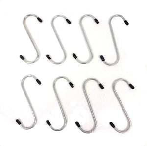 XR Tools Silver Color Stainless Steel S-Hooks, Different Sizes Heavy-Duty for Garden Plants, Towels Home and Office Organize (8 PC - 3 Inches Hooks (XR-1024))