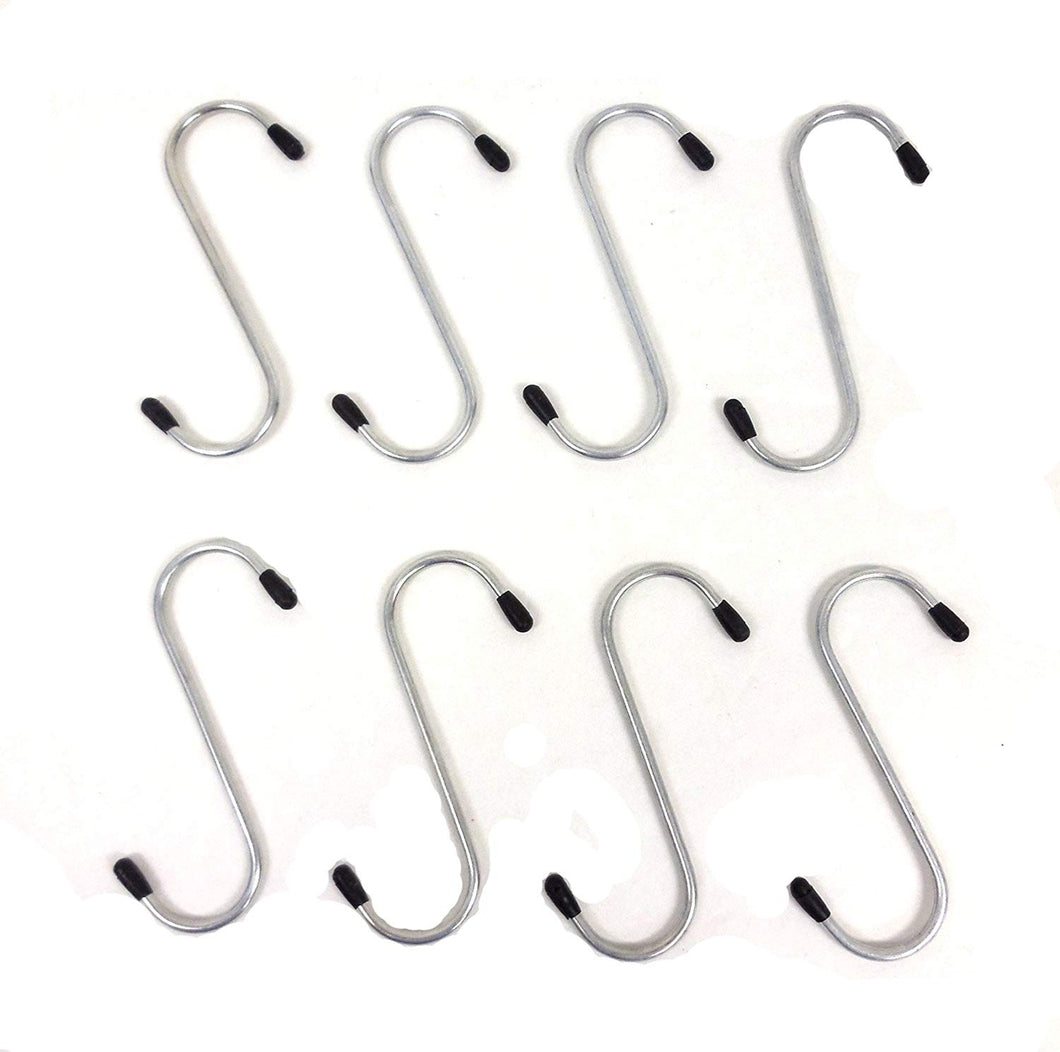 XR Tools Silver Color Stainless Steel S-Hooks, Different Sizes Heavy-Duty for Garden Plants, Towels Home and Office Organize (8 PC - 3 Inches Hooks (XR-1024))