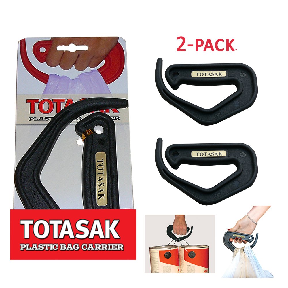 TotASak Grocery Bag Carrier (2 PACK) - Multiple Shopping Bag Holder Handle - Durable Lightweight Multi Purpose Secondary Handle Tool