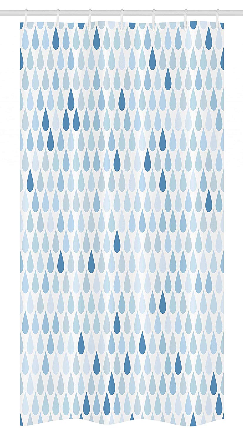 Ambesonne Farmhouse Decor Stall Shower Curtain, Minimalist Rain Drops Motive inTones Tears of Earth Air Gravity Image Art, Fabric Bathroom Decor Set with Hooks, 36 W x 72 L Inches, Light Blue
