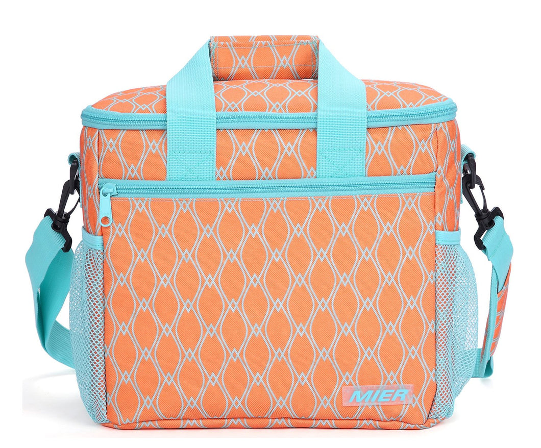 MIER 24 Can Large Capacity Soft Cooler Tote Insulated Lunch Bag Outdoor Picnic Bag, Orange