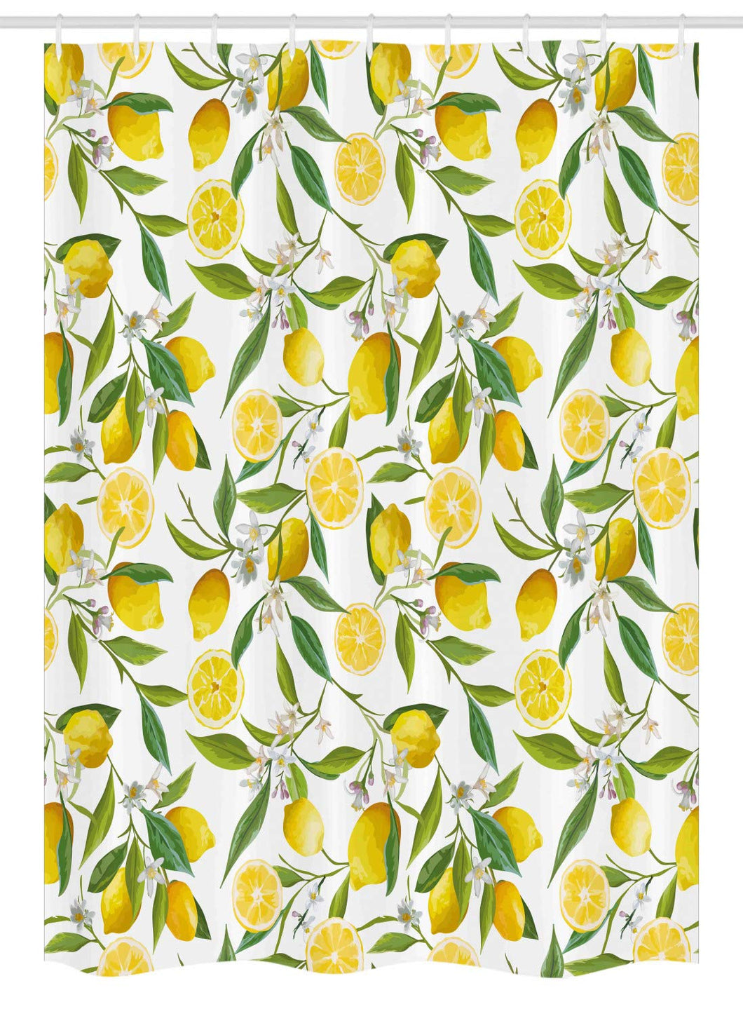 Ambesonne Nature Stall Shower Curtain, Exotic Lemon Tree Branches Yummy Delicious Kitchen Gardening Design, Fabric Bathroom Decor Set with Hooks, 54