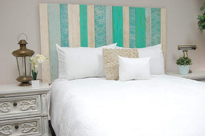 Serenity Mix Headboard Queen Size, Hanger Style, Handcrafted. Mounts on Wall. Easy Installation
