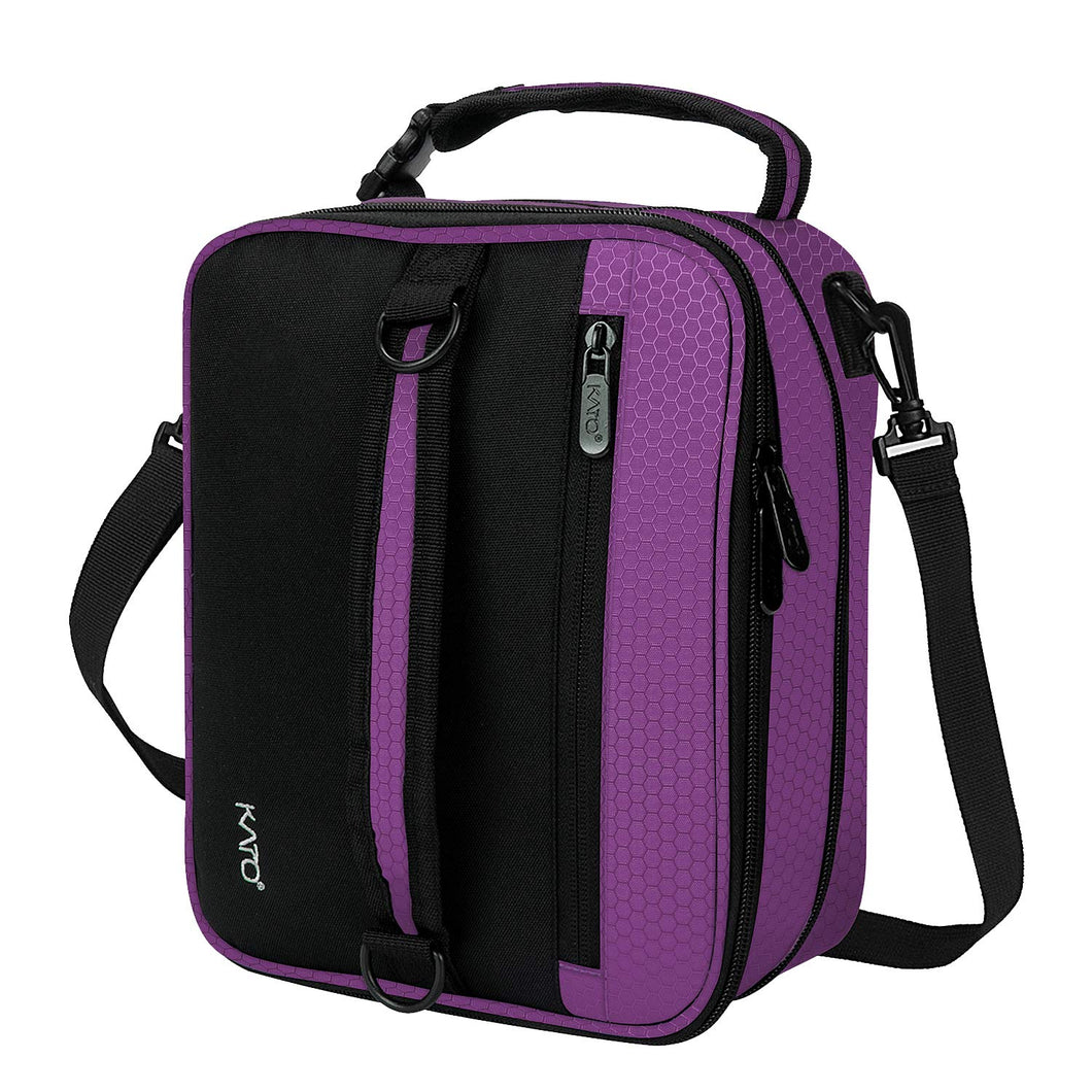Expandable Insulated Lunch Bag, Leakproof Flat Lunch Cooler Tote with Shoulder Strap for Men and Women, Suitable for Work & Office by Tirrinia, Purple