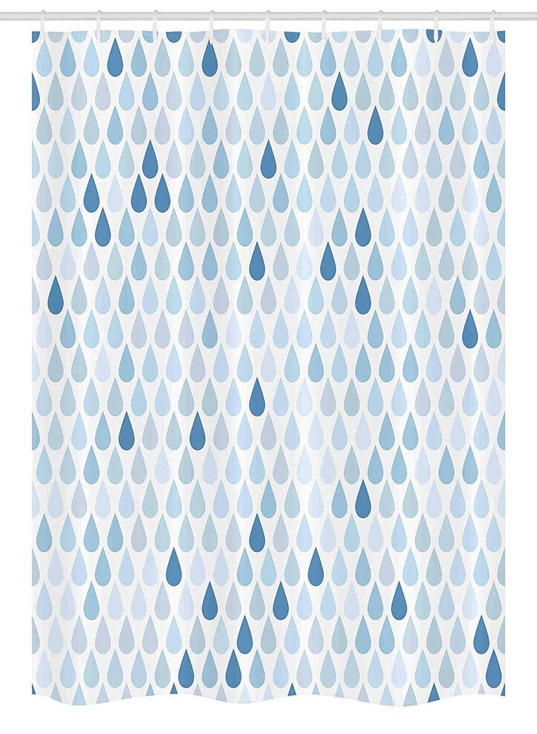 Ambesonne Blue and White Stall Shower Curtain, Minimalist Rain Drops Motive in Tones Tears of Earth Air Gravity Image Art, Fabric Bathroom Decor Set with Hooks, 54