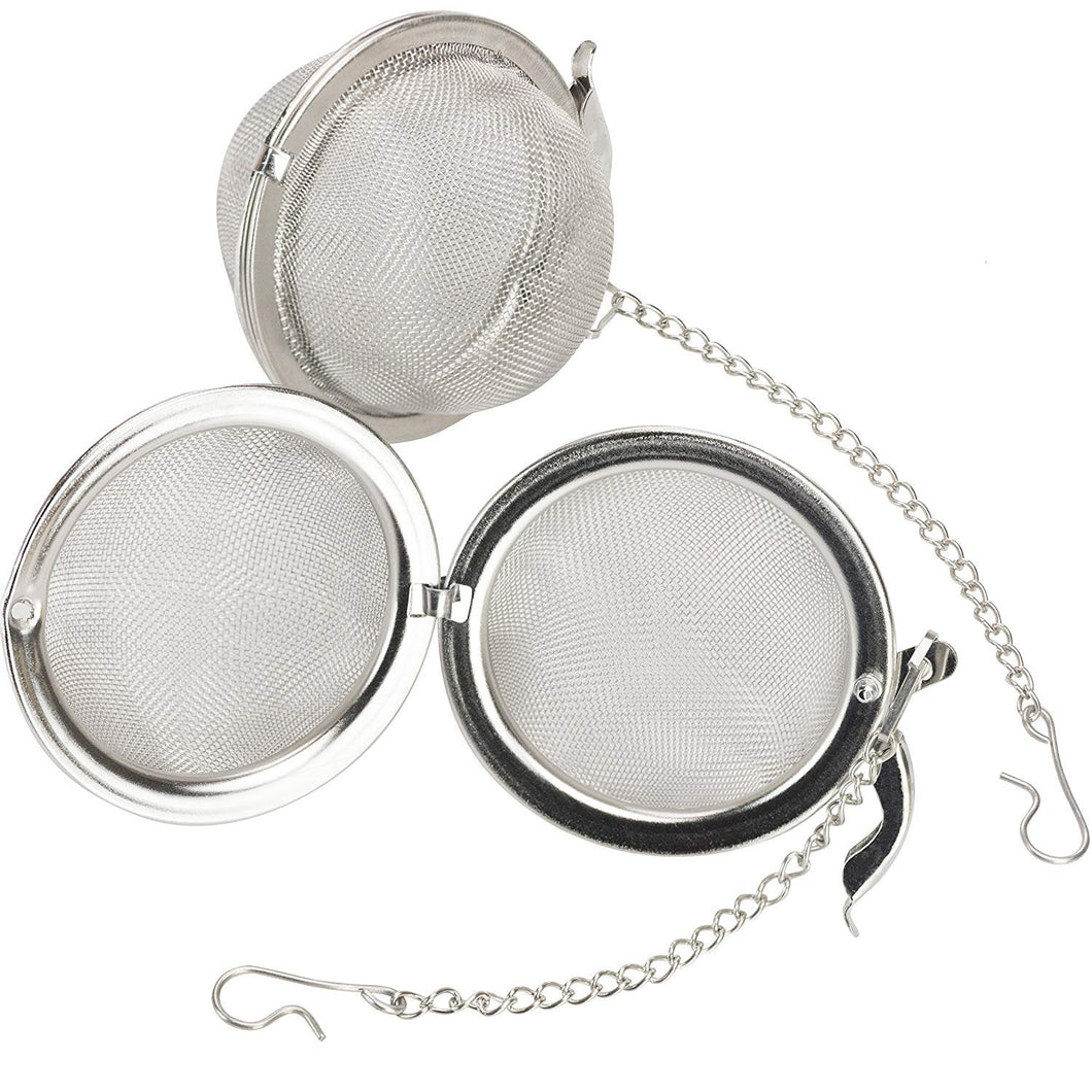 Premium Stainless Steel Tea Ball Infuser 2 Pack By Avant Grub. 2 Strainer Filters Loose Leaf Teas to Make The Perfect Cup or Pot. No Bags Required. Hook and Chain Make Removal A Breeze