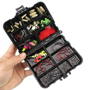 ZANLURE 128pcs/set Fishing Tool Set Sinkers Swivels Stoppers Hooks Connector Fishing Lure With Box