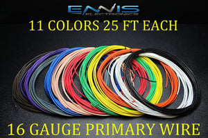 16 GAUGE WIRE 275 FT ENNIS ELECTRONICS 25 FT ROLLS PRIMARY REMOTE HOOK UP AWG COPPER CLAD 11 ROLLS