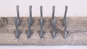 10 Cast Iron Acorn Hooks 3 1/4" Length Coat Hat Hall Tree Craft Hook Restoration
