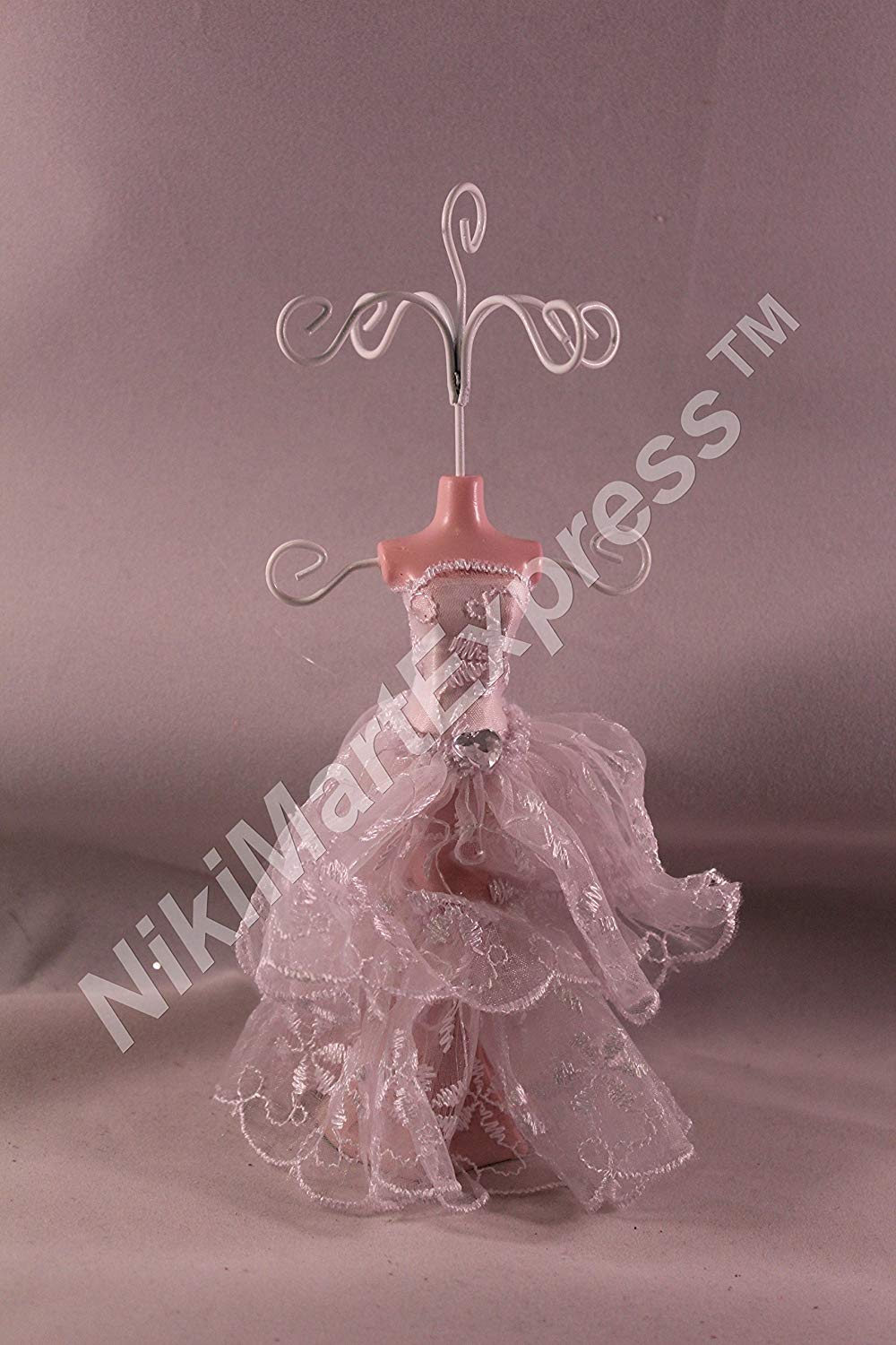Small Lace Embroidery Mannequin Jewelry Earring Necklace Stand Display Holder 7