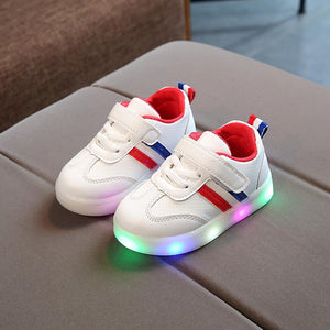 2018 European fashion LED children casual shoes Hook&Loop fashion baby girls boys sneakers Elegant kids footwear toddlers
