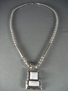 Advanced Native American Jewelry Silver Work Vintage Navajo White Buffalo Turquoise Native American Jewelry Silver Necklace