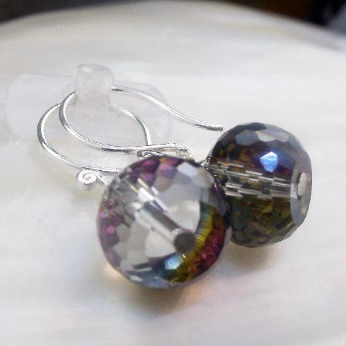 Grey crystal statement earrings, crystal drop earrings, unique earrings jewellery with statement