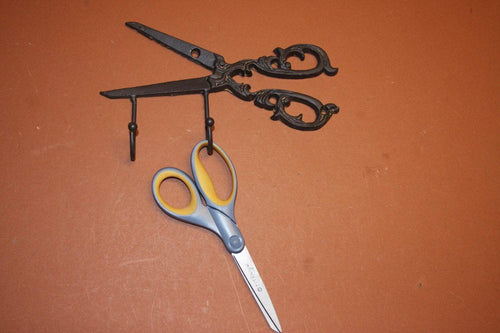 1) piece, scissors holder, Christmas gift, antique-look cast iron scissors wall hook, vintage-look scissors, free shipping, H-64