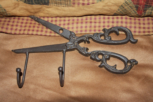 1) piece Scissors Shears Wall Hook, Craft Room Organization, Sewing Room Decor, Vintage-look dress maker scissors, free ship, H-64