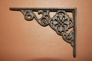 4) Old Fashioned Decorative Wall Decor, Free Shipping, Padlock Wall hooks, Vintage-look flower design shelf brackets, cast iron