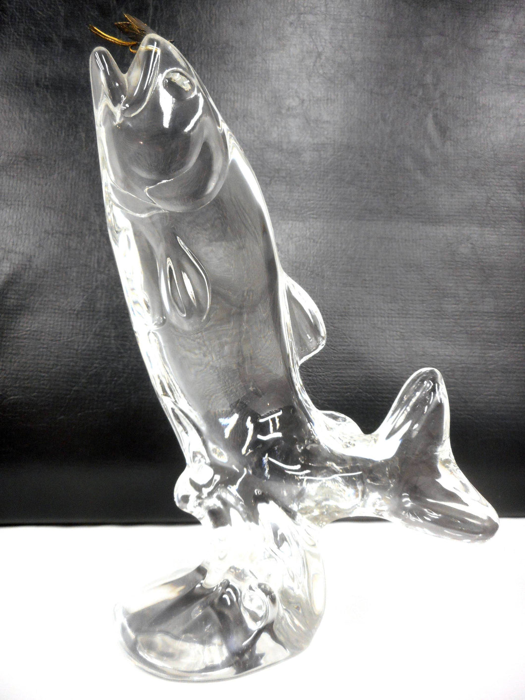 Vintage Jumping Fish Art Glass Sculpture 10.5