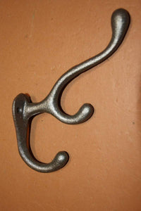 Triple Hook Wall Hook Classic Old Fashion Design Cast Iron 6 3/4&quot; high, Volume Priced ~  H-15
