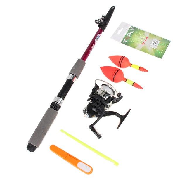 1.8m/1.5m Portable Fishing Reel Mount Fishing Rod Reel Kit Floats Hooks Sets Fish Tackle Neoprene Handle Screw Compelet Starter