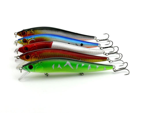 5PCS Hook 4 14.05cm fishing Hardbait Lifelike Lures  Minnow Bionic Fishing Lure Bass Crankbait Hook Tackle Crankbait Pesca