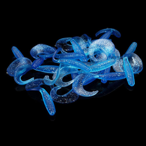 2017 20PCS/Lot Curly Single Tail Soft Plastic Fishing Lures Hook Paddle Tail Soft Lure Bass Fishing bait #EW