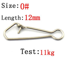 0/3/4/5/6# 50pcs Hooked Snap Swivel Stainless Steel Fishing Snap Swivels Hook Lure Connector Fish Tackle Accessories