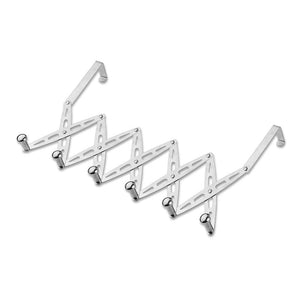 Stainless Steel Flexible Door Hanger Expandable Hook Rack with 6pcs Hooks for Coats Hats Towels