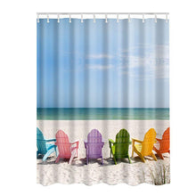 Ocean Decor Collection Seascape Sea Beach Picture Print Bathroom Set Fabric Shower Curtain with Hooks