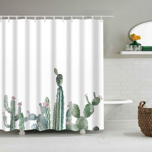 Creative Digital Printing Cactus Shower Curtain Polyester Waterproof Bathroom Curtain Home Bathroom Decoration