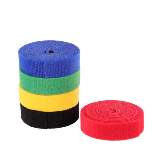 1M Cable Straps Hook and Loop Adhesive Reusable Fastening Cable Ties for Home Office Tablet PC TV Electronics Wires Organizer Management
