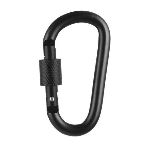 1 Pc Black Carabiner Aluminum Carabiner D Shape Buckle Keychain Clip Spring Snap Key Chain Clip Hook Screw Gate Buckle 3 Inch