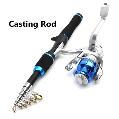 1.65M telescopic Lure Rod Set Spinning Rod Fishing Reel sea Fishing Rod Reel Line Lures Hooks Portable Bag Free shipping